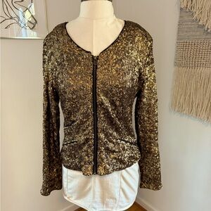 WALTER BAKER Gold Sequin Lara Jacket